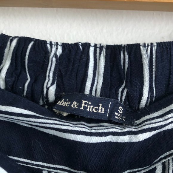 Navy & white striped pants Abercrombie & Fitch S - Picture 2 of 3